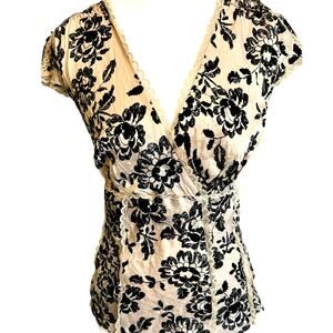 VTG Babydoll Silk Floral Whimsygoth Top Cami Lace Trim Romantic Fairy Cottage 8